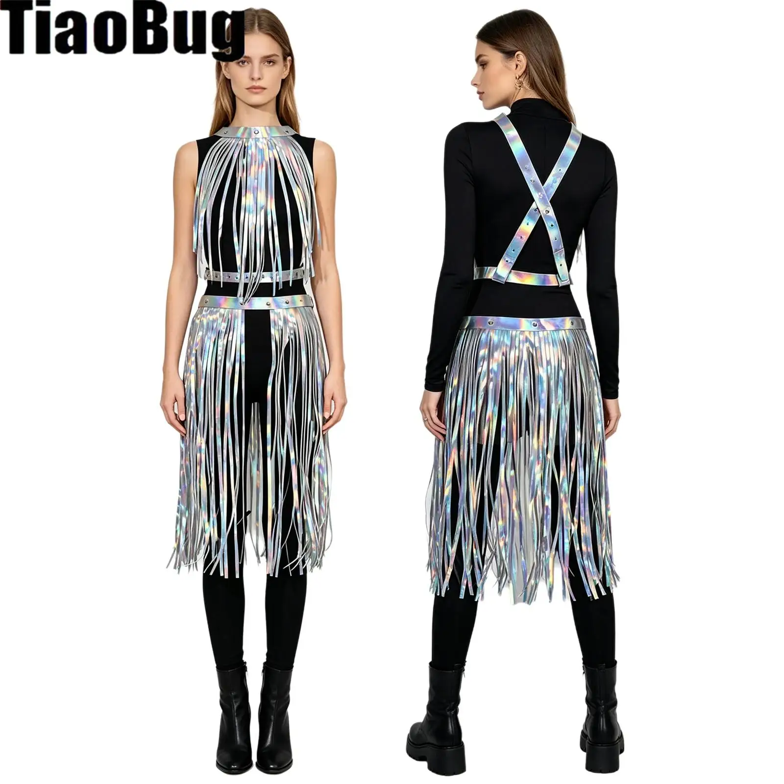 3Pcs Women Multi-layer Tassel Stylish Top And Waist Cincher Belt Fringed Skirt Costumes Accessories for Clubwear Bar Party
3Pcs Women Multi-layer Tassel Stylish Top And Waist Cincher Belt Fringed Skirt Costumes Accessories for Clubwear Bar Party