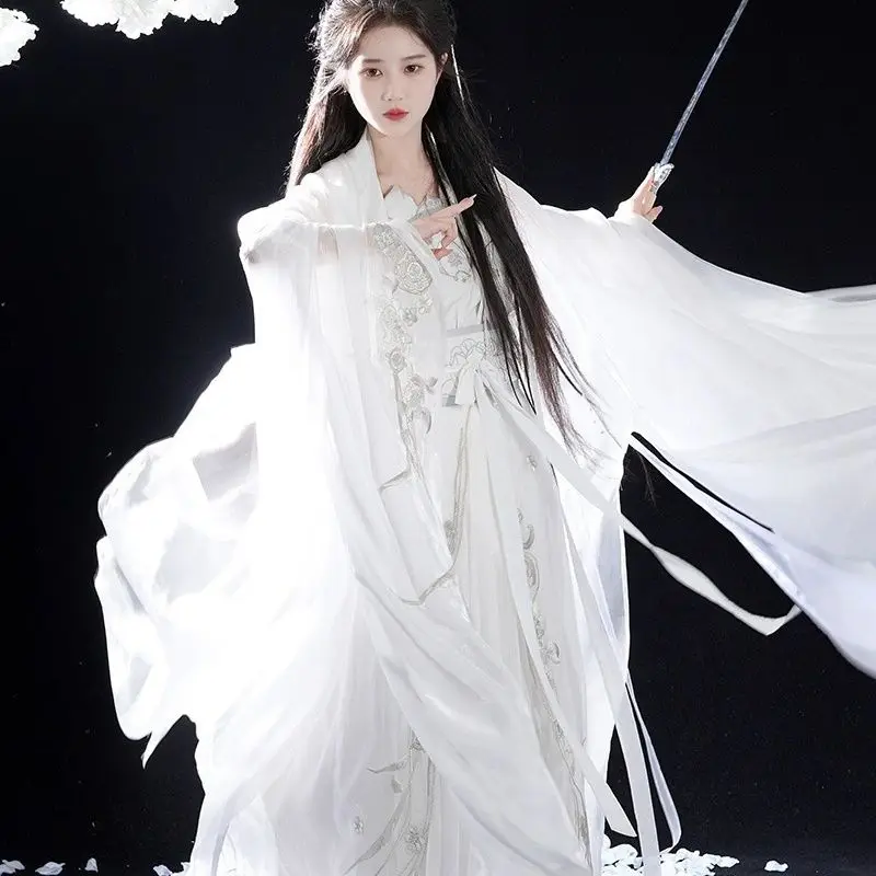 Silver Hanfu Han elements Wei Jin style summer and autumn wear thin big wide sleeve female full Chinese style dress hanfu women
Silver Hanfu Han elements Wei Jin style summer and autumn wear thin big wide sleeve female full Chinese style dress hanfu women