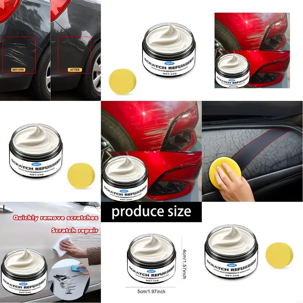 55g Automotive Scratch Repair Cream Advanced Formula Easy Apply Scratch Remover Quick Scratch Remover for Automotive D7YA
55g Automotive Scratch Repair Cream Advanced Formula Easy Apply Scratch Remover Quick Scratch Remover for Automotive D7YA