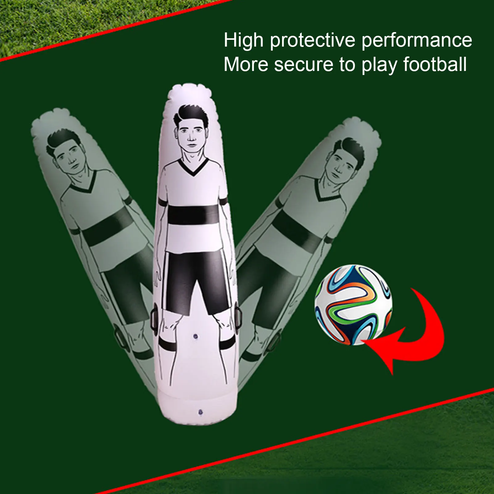 Inflatable Football Practice Mannequin Soccer Inflatable Dummy Safe Side Handle Lightweight Multifunctional for Indoor Outdoor
Inflatable Football Practice Mannequin Soccer Inflatable Dummy Safe Side Handle Lightweight Multifunctional for Indoor Outdoor