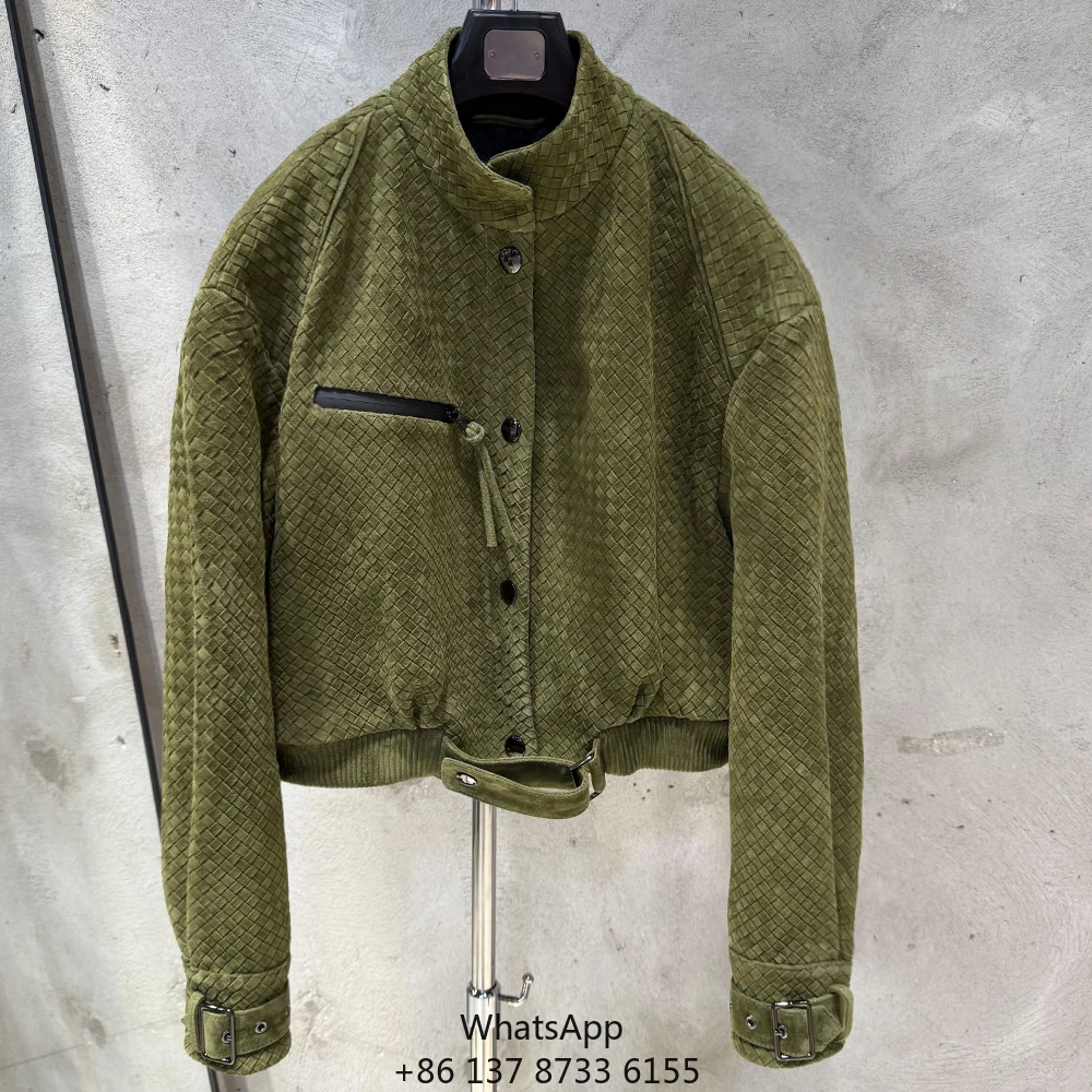 2025 Suede Bomber Leather Jacket Natural Real Leather Jacket Women Woven Leather Jackets
2025 Suede Bomber Leather Jacket Natural Real Leather Jacket Women Woven Leather Jackets