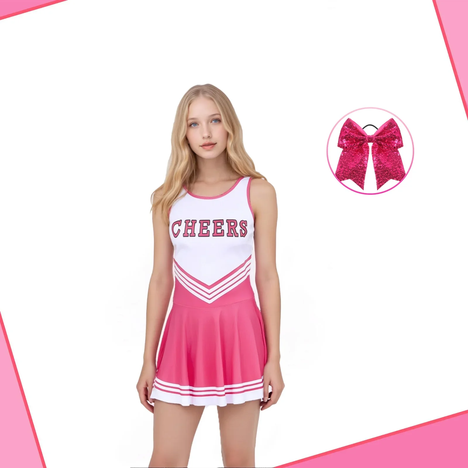 Lightweight Cheerleading Uniforms Student Stage Performance Costumes Four-piece Set With Bow Performance Costumes
Lightweight Cheerleading Uniforms Student Stage Performance Costumes Four-piece Set With Bow Performance Costumes