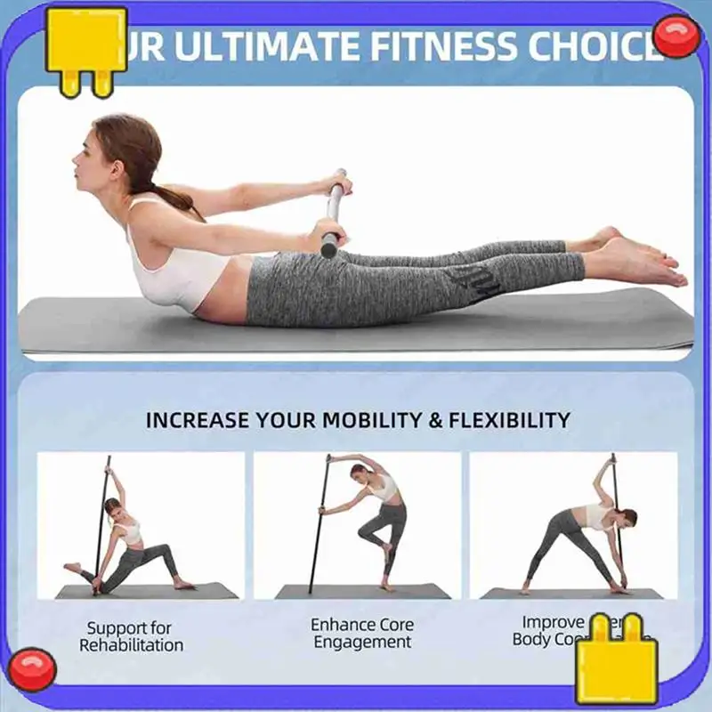 Yoga Stick 5 Ft Sturdy Steel Adjustable Stretching Stick For Mobility, Flexibility And Balance Versatile Exercise Stick
Yoga Stick 5 Ft Sturdy Steel Adjustable Stretching Stick For Mobility, Flexibility And Balance Versatile Exercise Stick