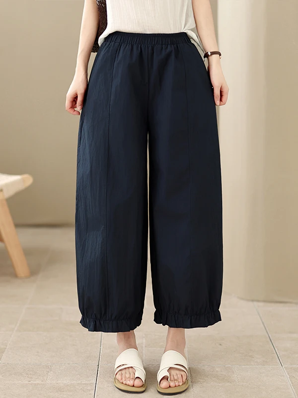 High Waist Wide Leg Casual Pants Workwear Style Summer New Loose Fit Straight Leg Nine Points Dark Blue Color Slimming Effect
High Waist Wide Leg Casual Pants Workwear Style Summer New Loose Fit Straight Leg Nine Points Dark Blue Color Slimming Effect