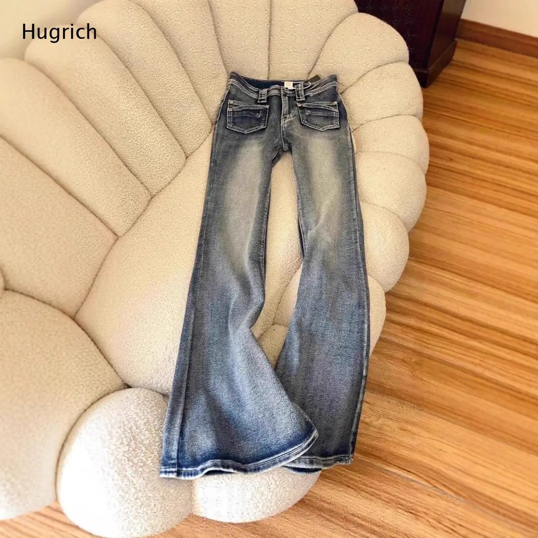 Daily Casual High Waist Flare Jeans Gradient Washed Blue Double Fake Pocket Slim Stretch Long Bell Bottom Denim Trousers
Daily Casual High Waist Flare Jeans Gradient Washed Blue Double Fake Pocket Slim Stretch Long Bell Bottom Denim Trousers
