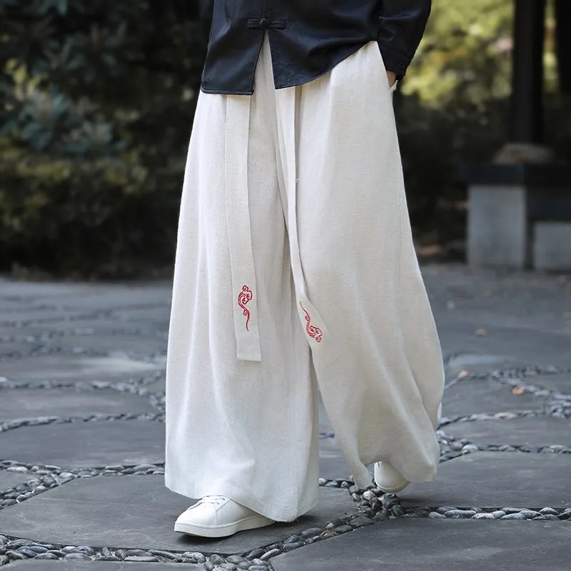 Новые мужские брюки из хлопка и льна в китайском стиле, широкие, прямого кроя, для делового и повседневного образа, осенние, немнущиеся
Новые мужские брюки из хлопка и льна в китайском стиле, широкие, прямого кроя, для делового и повседневного образа, осенние, немнущиеся