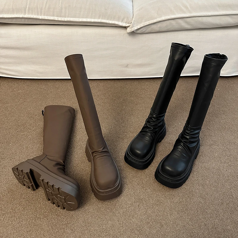 Leather Women Thick Soled Round Toe Motorcycle Boots with Back Zipper Ladies Long Boots Fashionable and Versatile Women Shoes
Leather Women Thick Soled Round Toe Motorcycle Boots with Back Zipper Ladies Long Boots Fashionable and Versatile Women Shoes