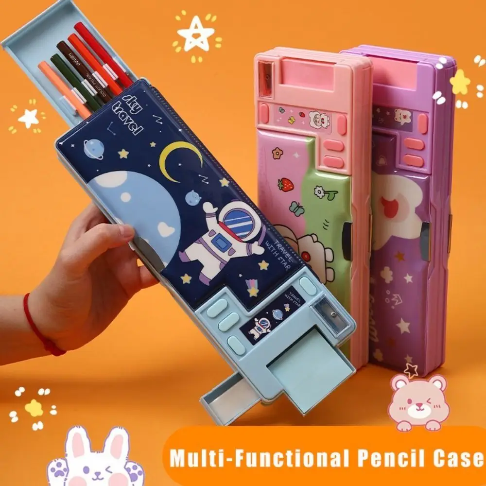 Double Layer Pencil Case With Calculator Pencil Sharpener Stationery Storage Box Astronaut/Animal Design Plastic Pencil Box
Double Layer Pencil Case With Calculator Pencil Sharpener Stationery Storage Box Astronaut/Animal Design Plastic Pencil Box