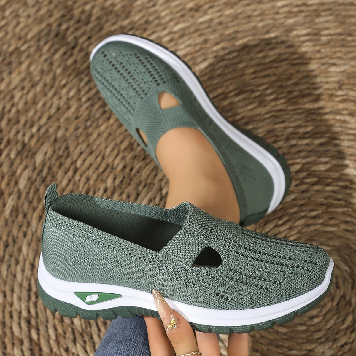 Cutout Design Knit Slip-On Sneakers for Women, Breathable Mesh Comfort Walking Shoes ,Orthopedic Slip-On Shoes for Women
Cutout Design Knit Slip-On Sneakers for Women, Breathable Mesh Comfort Walking Shoes ,Orthopedic Slip-On Shoes for Women