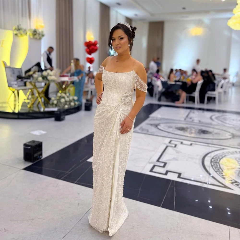 Beaded Mermaid Wedding Dresses Off Shoulder Strapless Side Split Luxury Bride Party Gowns Strapless Flowers Corset Customized
Beaded Mermaid Wedding Dresses Off Shoulder Strapless Side Split Luxury Bride Party Gowns Strapless Flowers Corset Customized