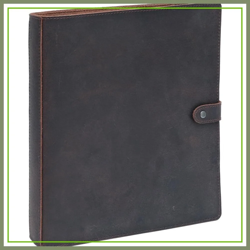 Leather 3 Ring Binder, 1" Round Rings for 8.5"x11" Paper, Interior Pockets & Snap Closure, Letter Size, Vintage Brown
Leather 3 Ring Binder, 1" Round Rings for 8.5"x11" Paper, Interior Pockets & Snap Closure, Letter Size, Vintage Brown
