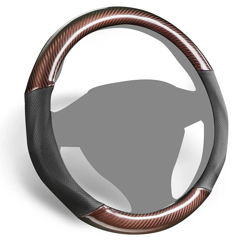 Brown Carbon Fiber Leather Steering Wheel Cover Universal 15 inch
Brown Carbon Fiber Leather Steering Wheel Cover Universal 15 inch