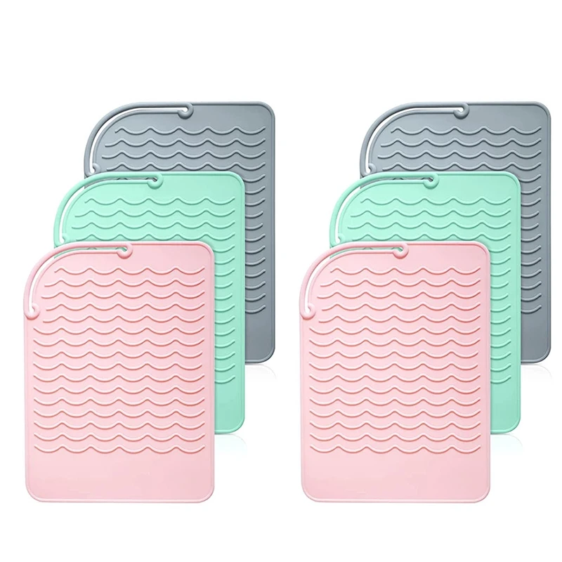 6 Piece Heat Resistant Mat TPR Gray & Pink & Green For Curling Irons, Hair Straightener, Flat Irons And Hair Styling Tools
6 Piece Heat Resistant Mat TPR Gray & Pink & Green For Curling Irons, Hair Straightener, Flat Irons And Hair Styling Tools