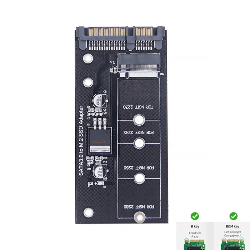 Адаптер M.2 NGFF SSD — SATA 3.0: протокол ключа B&M для твердотельного дисковода (2230, 2242, 2280)
Адаптер M.2 NGFF SSD — SATA 3.0: протокол ключа B&M для твердотельного дисковода (2230, 2242, 2280)