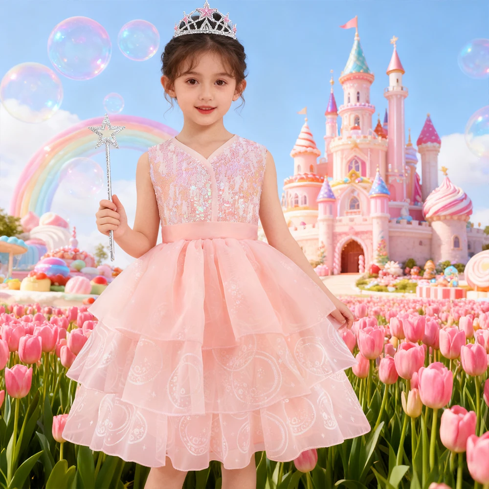 Layered Princess Dress Sequin Evening Gown Children's Performance Witch Glinda Cosplay Costumes Carnival Outfits Birthday Dress
Layered Princess Dress Sequin Evening Gown Children's Performance Witch Glinda Cosplay Costumes Carnival Outfits Birthday Dress