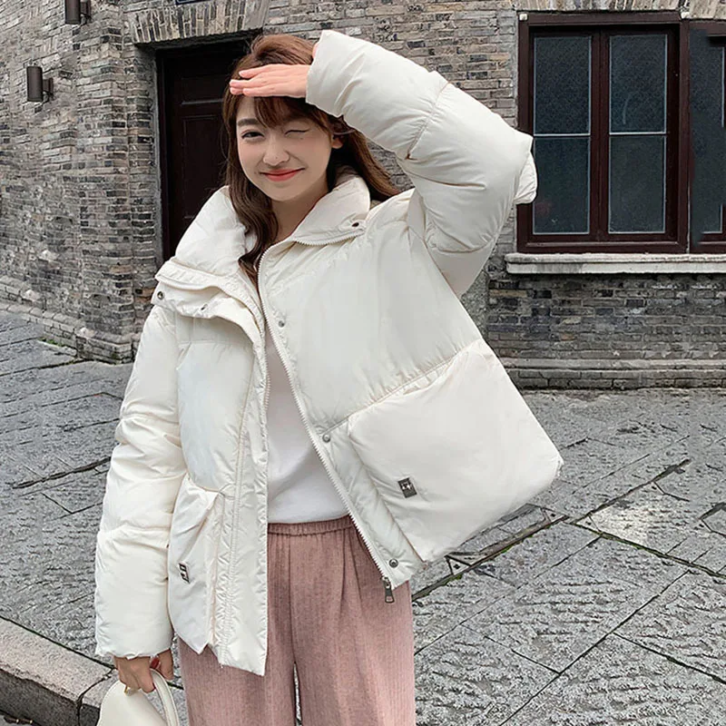 Womens Down Cotton Jacket Stand Collar Autumn Winter Casual Oversized Warm Short Puffer Coat Solid Female Parkas Women Overcoat
Womens Down Cotton Jacket Stand Collar Autumn Winter Casual Oversized Warm Short Puffer Coat Solid Female Parkas Women Overcoat