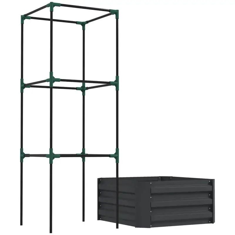 Outsunny Galvanized Planter Box, 24" x 24" x 55" Raised Garden Bed with Tomato Cage for Climbing Vines, Dark Gray
Outsunny Galvanized Planter Box, 24" x 24" x 55" Raised Garden Bed with Tomato Cage for Climbing Vines, Dark Gray