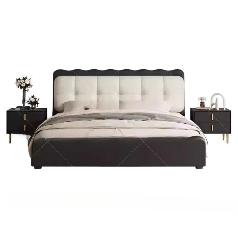Master bedroom bed is simple and modern, small apartment storage bag, double bed
Master bedroom bed is simple and modern, small apartment storage bag, double bed