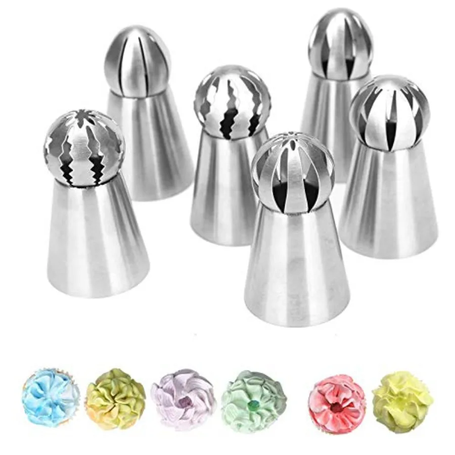 Russian Piping Tips Set, 6PCS Stainless Steel Icing Piping Nozzles Tips Cake Cupcake Decorating Supplies Kit Flower Frosting Ti
Russian Piping Tips Set, 6PCS Stainless Steel Icing Piping Nozzles Tips Cake Cupcake Decorating Supplies Kit Flower Frosting Ti
