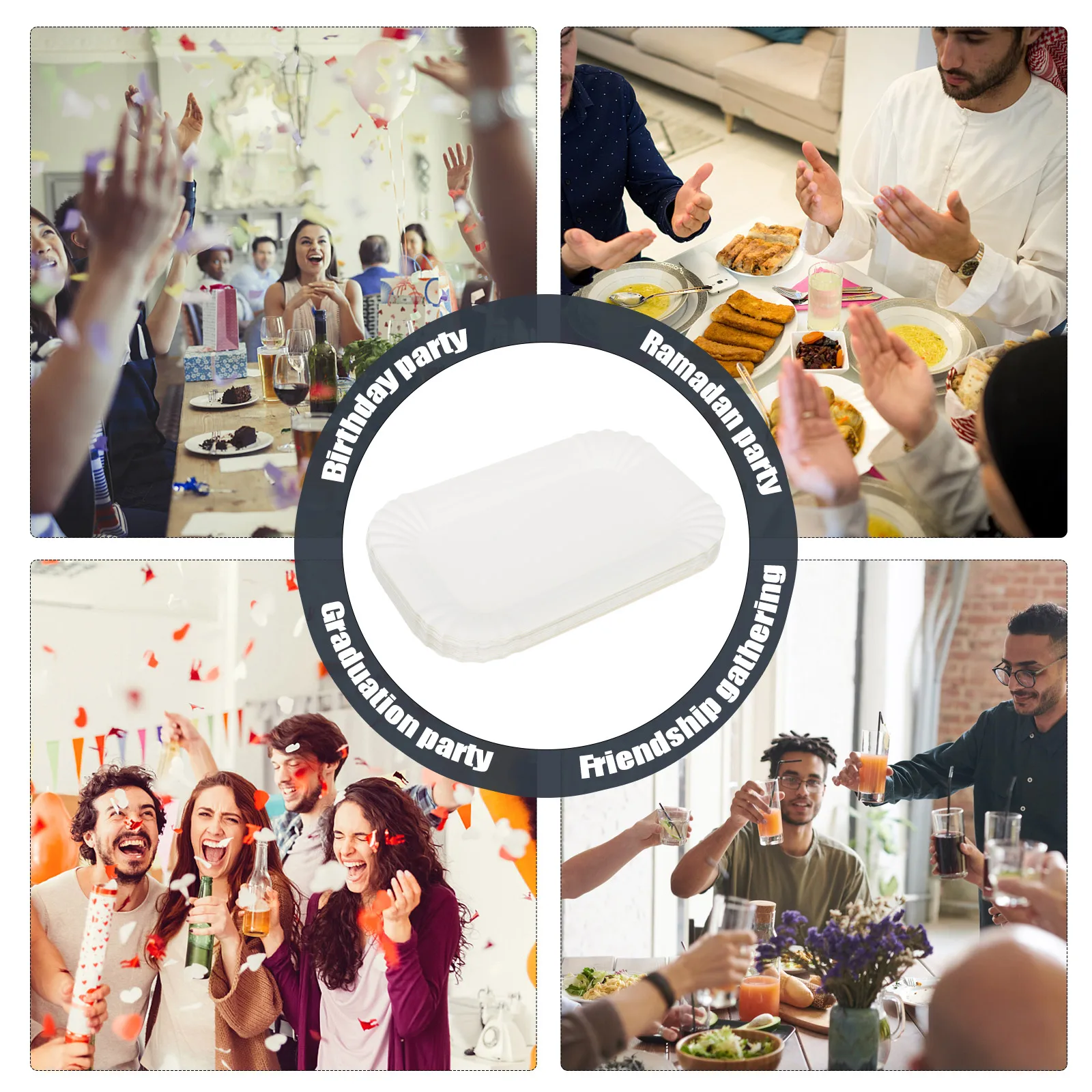 100Pcs Disposable Rectangular Paper Cake Plates Dessert Serving Trays Lightweight Compact Party Tableware for Birthday Picnic
100Pcs Disposable Rectangular Paper Cake Plates Dessert Serving Trays Lightweight Compact Party Tableware for Birthday Picnic