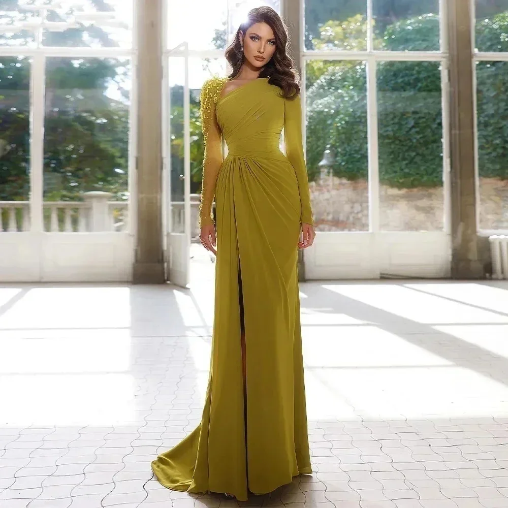 Customized Prom Dresses Elegant Modern Style Mermaid Backless With Sequin Beading Side Slit For Women Long Sleeves Formal Evenin
Customized Prom Dresses Elegant Modern Style Mermaid Backless With Sequin Beading Side Slit For Women Long Sleeves Formal Evenin