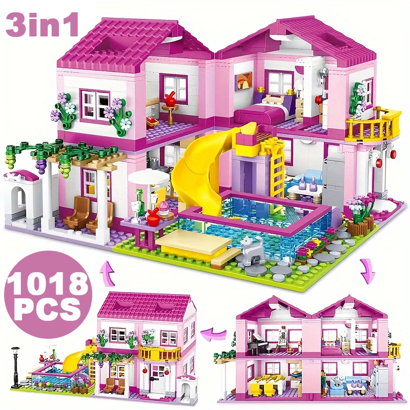 3IN1 городской дом, летние каникулы, вилла, строительные блоки, замок, архитектурные фигурки, игрушки для бассейна, подарки для детей, друзей, девочек
3IN1 городской дом, летние каникулы, вилла, строительные блоки, замок, архитектурные фигурки, игрушки для бассейна, подарки для детей, друзей, девочек