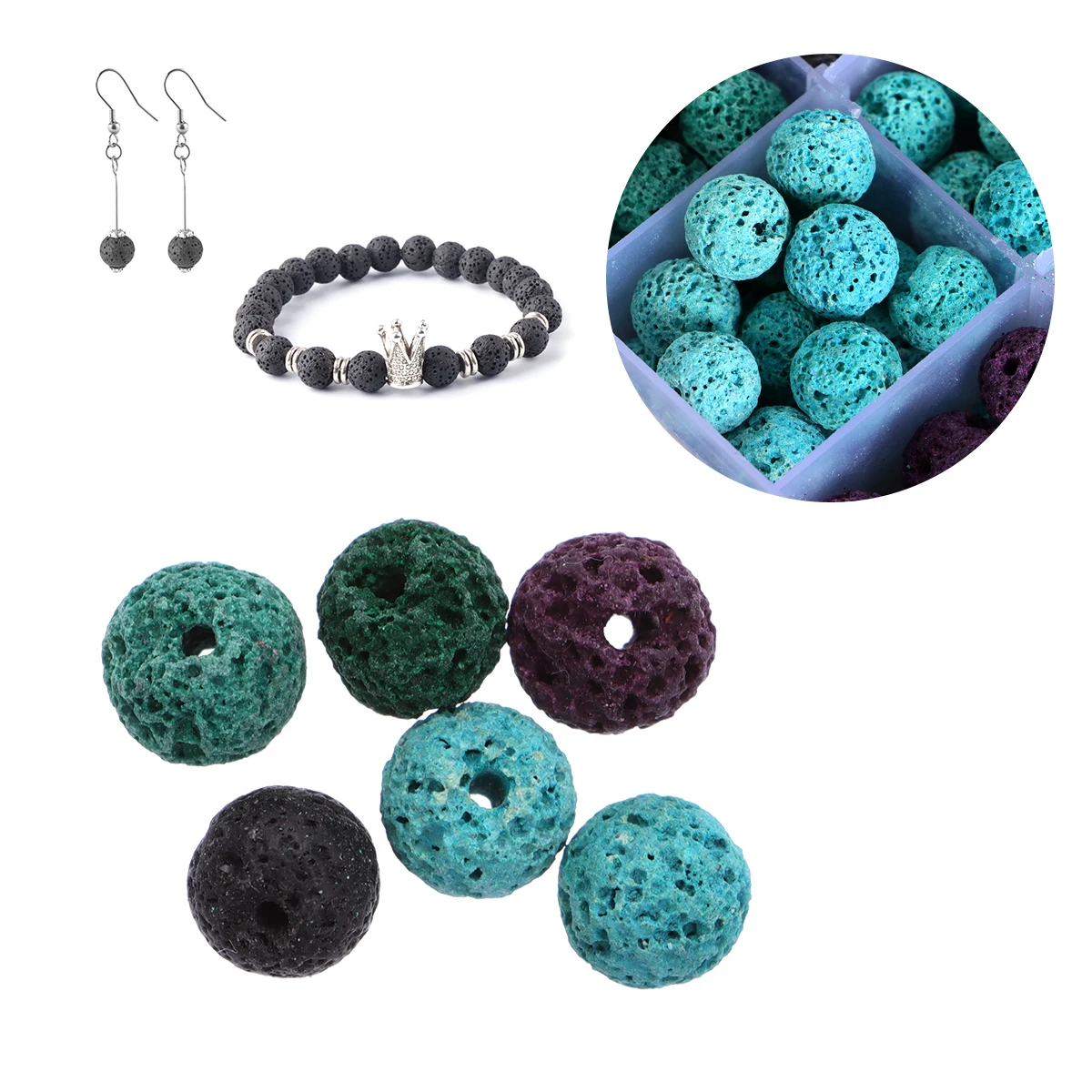 200Pcs Volcanic Stone Artificial Beads 8mm Round Gemstone Spacer Beads for Jewelry Making DIY Accessories Beading Set
200Pcs Volcanic Stone Artificial Beads 8mm Round Gemstone Spacer Beads for Jewelry Making DIY Accessories Beading Set