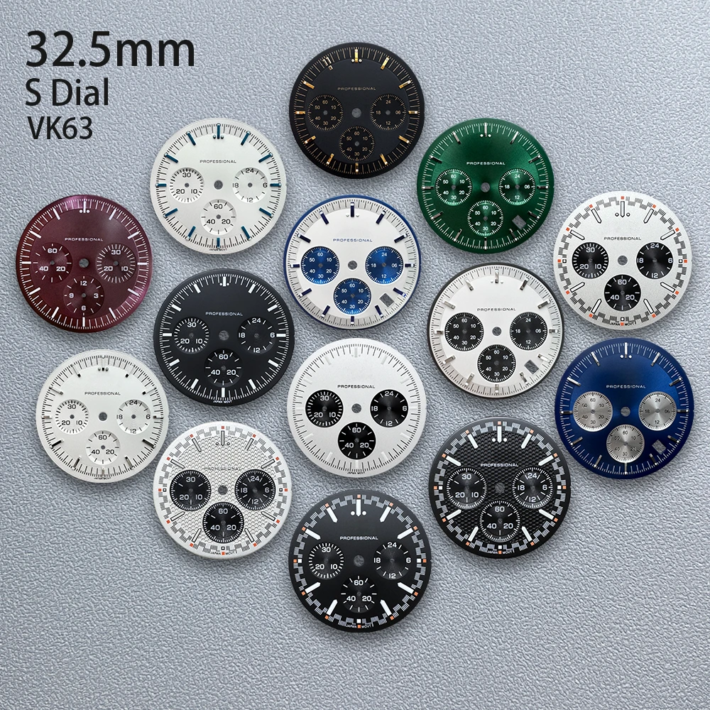 32.5mm S Logo Matte Dial Fit VK63 Movement Green Luminous Speed High-Quality Dial Watch Modification Accessories
32.5mm S Logo Matte Dial Fit VK63 Movement Green Luminous Speed High-Quality Dial Watch Modification Accessories