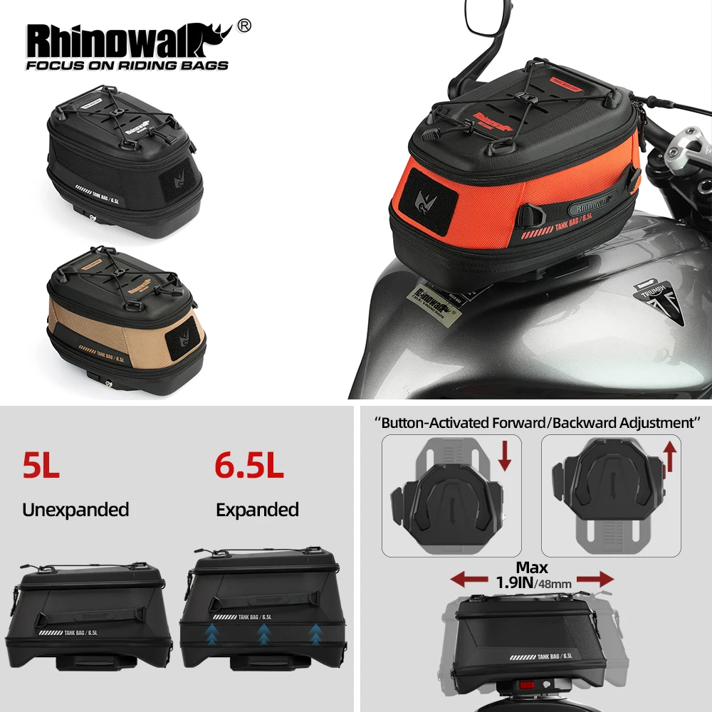 Rhinowalk Motorcycle Magnetic Tank Bag 5-6.5L Quick Release Expandable Motorbike Luggage With Rain Cover For BMW KTM HONDA Etc
Rhinowalk Motorcycle Magnetic Tank Bag 5-6.5L Quick Release Expandable Motorbike Luggage With Rain Cover For BMW KTM HONDA Etc