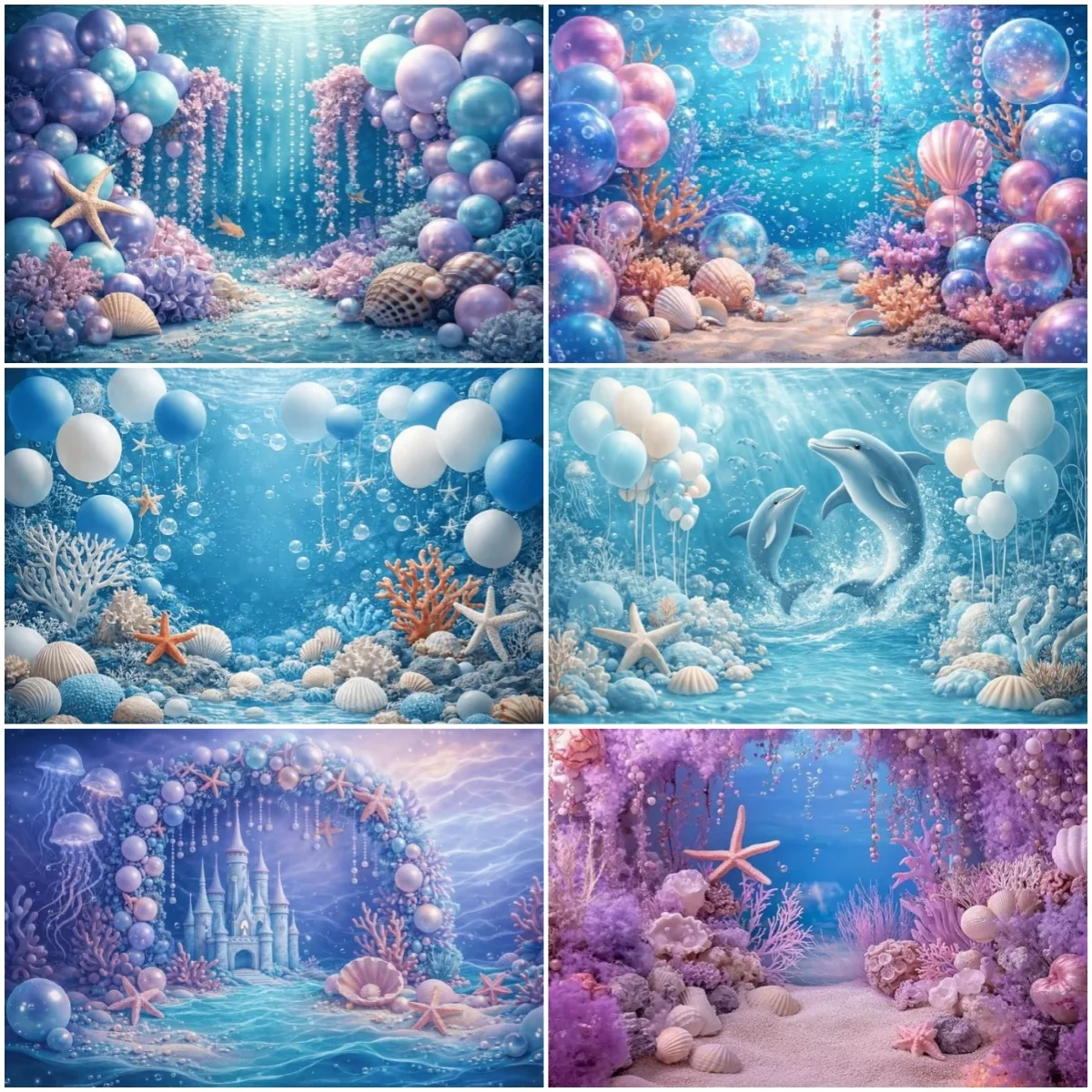 Ocean Underwater World Theme Photography Background Props Pearl Star Shell Mermaid Castle Backdrop Baby Shower Banner Supplies
Ocean Underwater World Theme Photography Background Props Pearl Star Shell Mermaid Castle Backdrop Baby Shower Banner Supplies