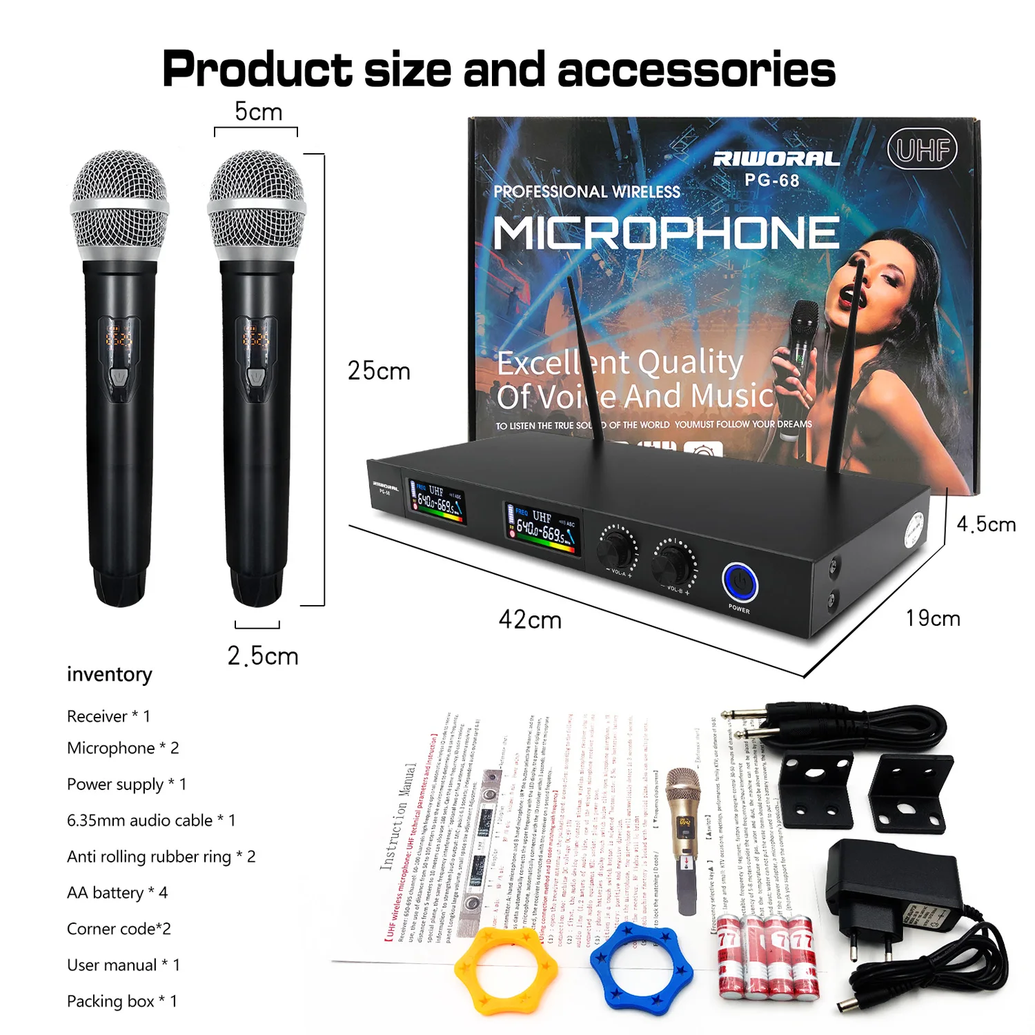 2026 PG68 Hot Selling 2 Channels Wireless Microphone Studio Recording Professional Karaoke Microphone
2026 PG68 Hot Selling 2 Channels Wireless Microphone Studio Recording Professional Karaoke Microphone