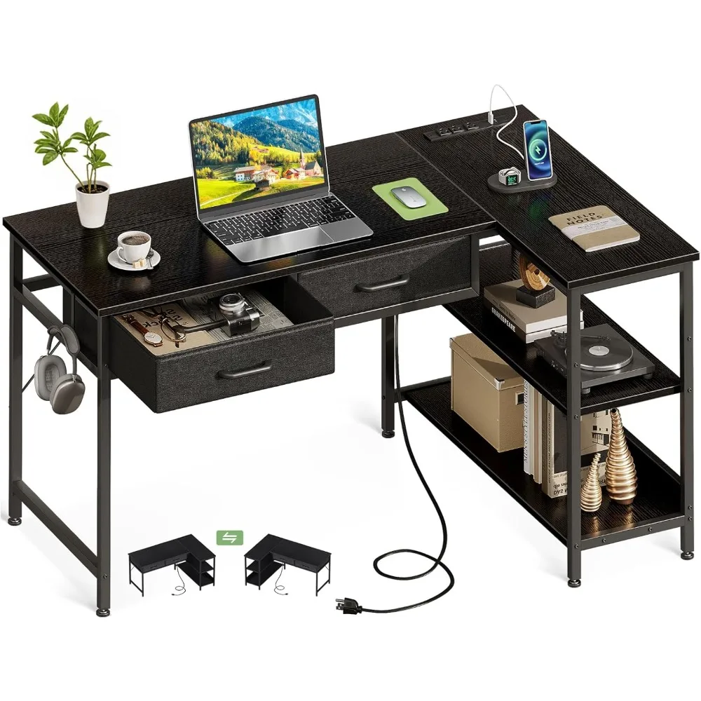 40 Inch L Shaped Computer Desk with 2 Drawers, Small Desk for Small Space, Home Office Table for Laptop Users, Black
40 Inch L Shaped Computer Desk with 2 Drawers, Small Desk for Small Space, Home Office Table for Laptop Users, Black