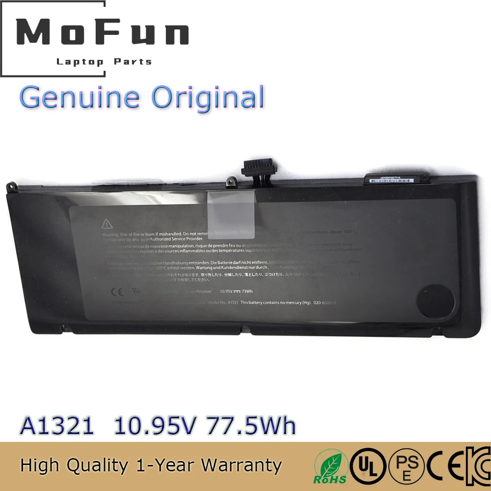 Brand New Original A1321 10.95V 77.5Wh Laptop Battery for Apple MacBook Pro 15" A1286 Mid 2009 Mid 2010 MC118LL/A
Brand New Original A1321 10.95V 77.5Wh Laptop Battery for Apple MacBook Pro 15" A1286 Mid 2009 Mid 2010 MC118LL/A
