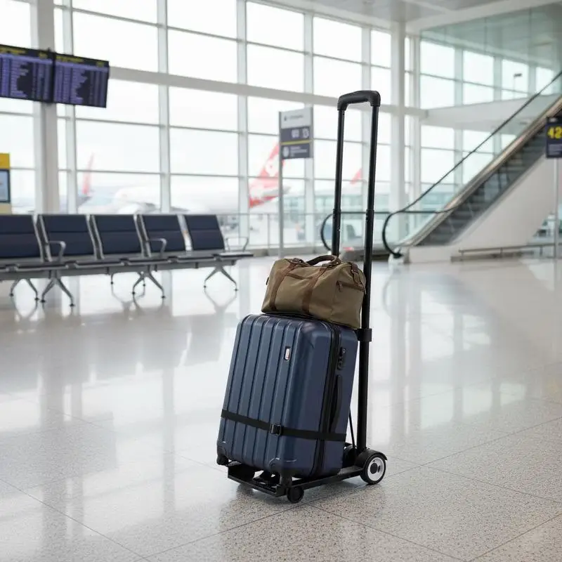 Portable Trolley Cart 110 lbs Capacity For Travel Luggage Moving, Collapsible Hand Dolly 2 Wheels Elastic Rope Compact Utility Platform Design Black
Portable Trolley Cart 110 lbs Capacity For Travel Luggage Moving, Collapsible Hand Dolly 2 Wheels Elastic Rope Compact Utility Platform Design Black