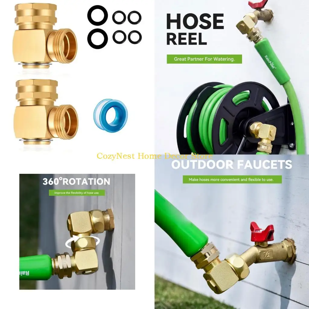92MF 2Pcs Strong Brass Rotate Hose Elbow Fitting Rotating for Camping Outdoor Faucet & Modular Quick Connection Setups
92MF 2Pcs Strong Brass Rotate Hose Elbow Fitting Rotating for Camping Outdoor Faucet & Modular Quick Connection Setups