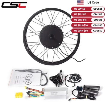 CSC Fat E-Bike Conversion Kit 48V 1500W for Snow Electric Bicycle, Brushless Hub Motor beach bike Rear Wheel 26inch x4.0 190mm