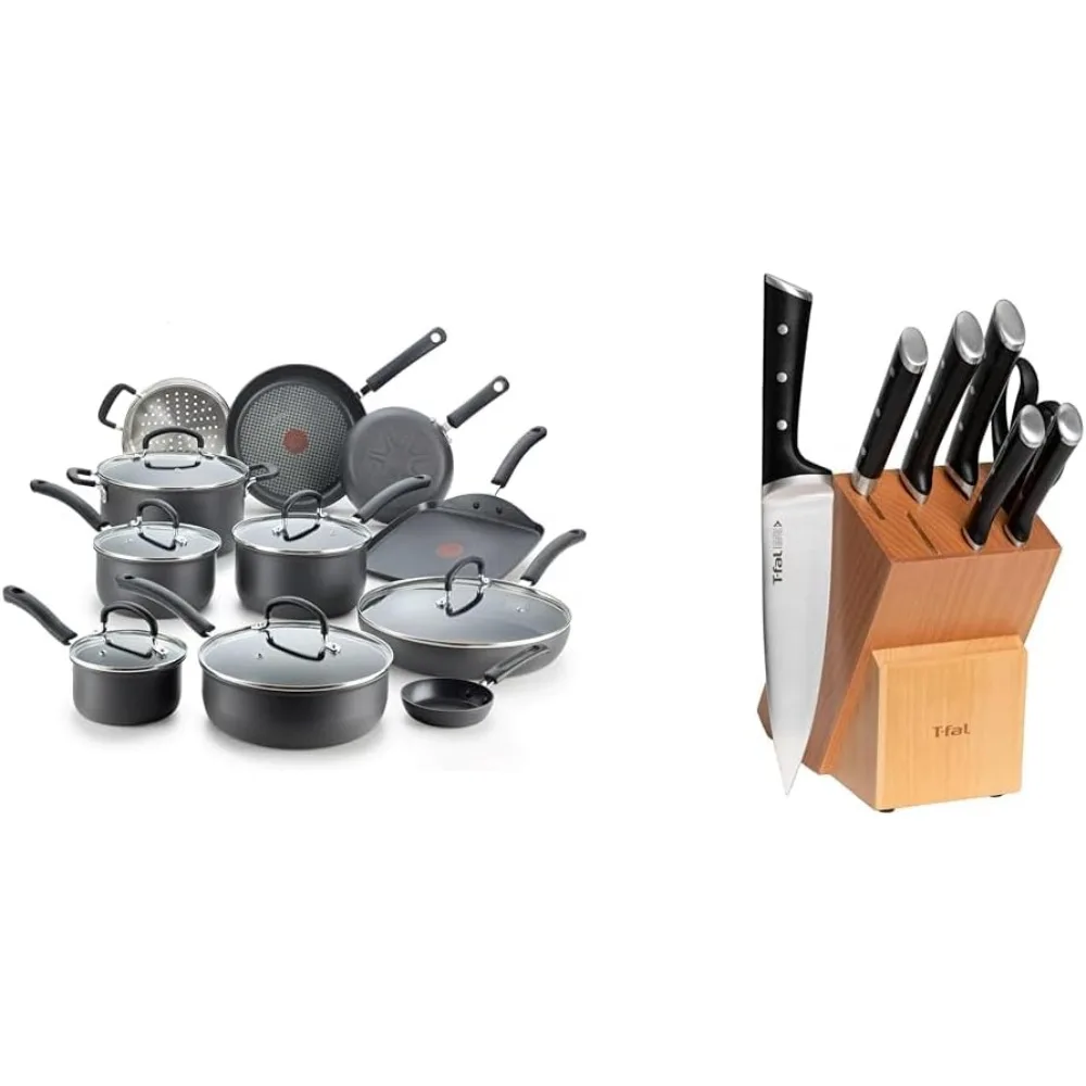 25 Piece Hard Anodized Nonstick Cookware Set with Ice Force Stainless Steel Knife Set and Wood Block
25 Piece Hard Anodized Nonstick Cookware Set with Ice Force Stainless Steel Knife Set and Wood Block