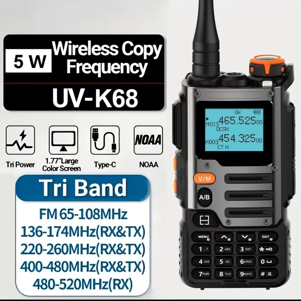 BF-K68 Walkie-talkie 6-band TYPE-C Outdoor High-power Intercom Wholesale
BF-K68 Walkie-talkie 6-band TYPE-C Outdoor High-power Intercom Wholesale