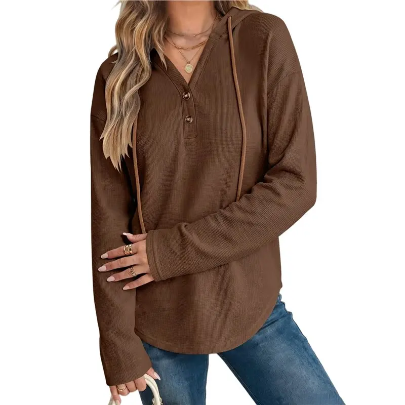 NEW-Women's Waffle Knit Half Button V Neck Button Sweatshirt Drawstring Hooded Loose Long Sleeve Top
NEW-Women's Waffle Knit Half Button V Neck Button Sweatshirt Drawstring Hooded Loose Long Sleeve Top