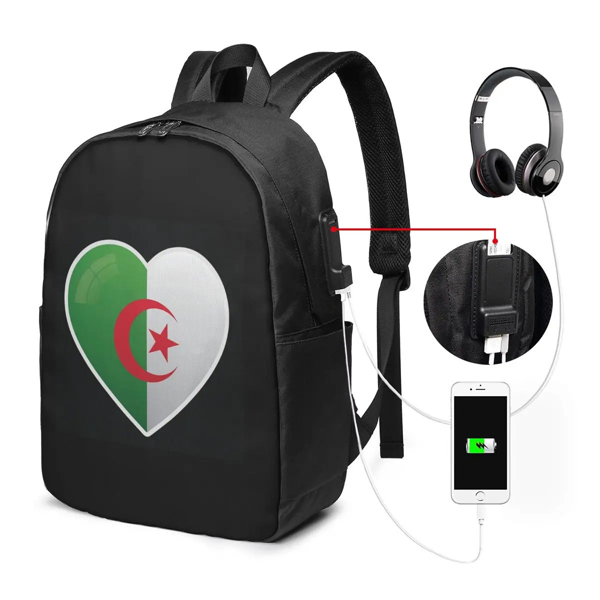 Algeria Algerian Flag Love Icon Backpack Travel Notebook Bag Computer College Student School Bag Laptop Shoulder Bags
Algeria Algerian Flag Love Icon Backpack Travel Notebook Bag Computer College Student School Bag Laptop Shoulder Bags