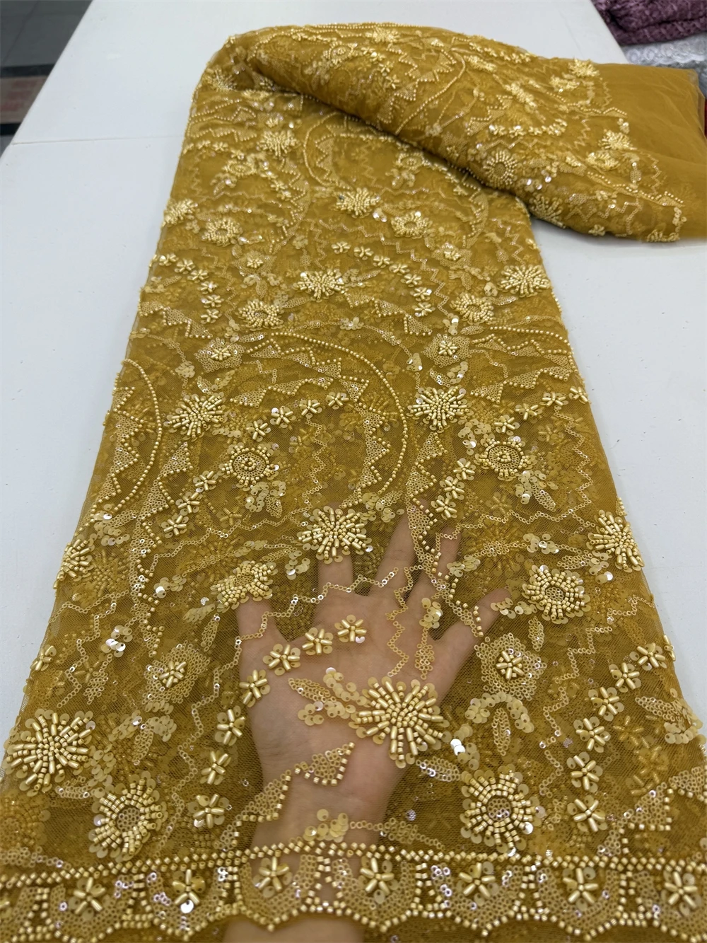 African Nigerian Sequins Embroidery Tulle Lace Fabric, Sewing Beads Stone Prom Dresses, High Quality, 5Yards, 2024 jy396
African Nigerian Sequins Embroidery Tulle Lace Fabric, Sewing Beads Stone Prom Dresses, High Quality, 5Yards, 2024 jy396