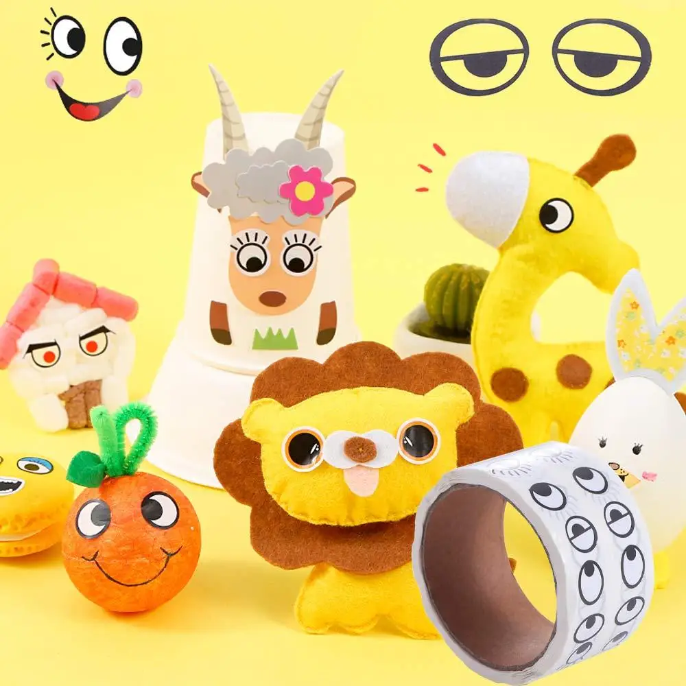 1000pcs/roll Self-Adhesive Premium Eye Stickers Crafts Reusable Mini Eye Shaped Sticker Gifting Black White Designs
1000pcs/roll Self-Adhesive Premium Eye Stickers Crafts Reusable Mini Eye Shaped Sticker Gifting Black White Designs