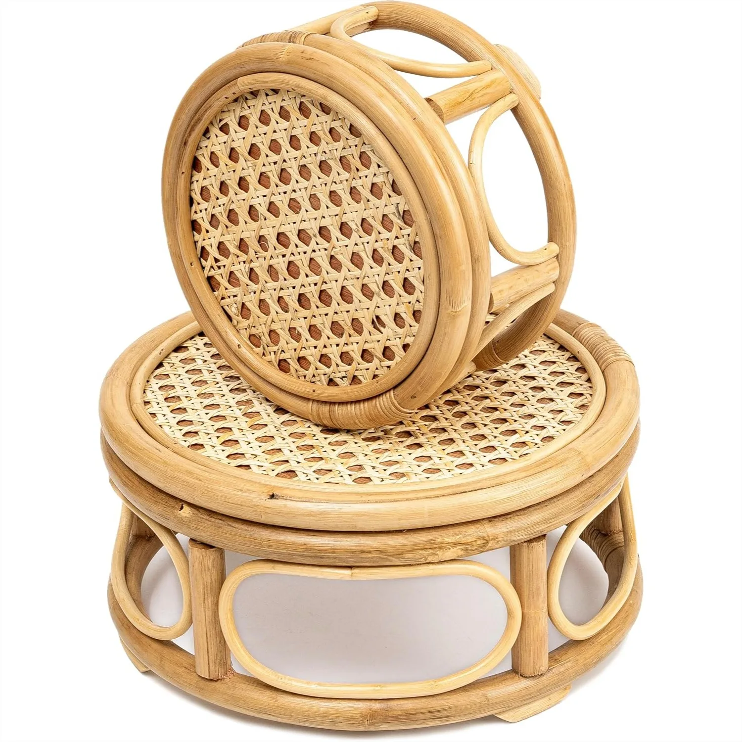 Set of 2 Large Rattan Wicker Round Plant Stands, Mid Century Minimalist Boho Decor for Indoor Pots 8-12 Inch
Set of 2 Large Rattan Wicker Round Plant Stands, Mid Century Minimalist Boho Decor for Indoor Pots 8-12 Inch
