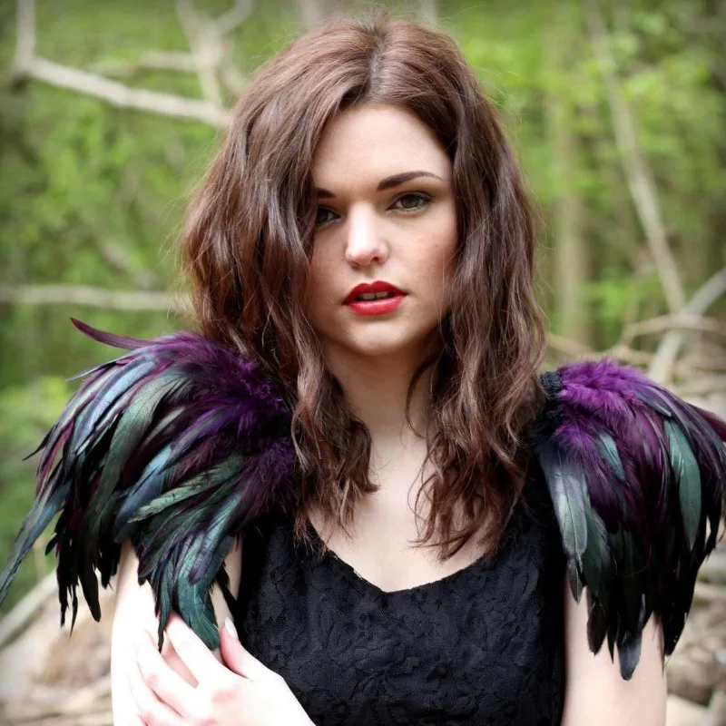 Feathered shoulder chapter celebration party performance ball shawl gothic-style role-playing accessory
Feathered shoulder chapter celebration party performance ball shawl gothic-style role-playing accessory
