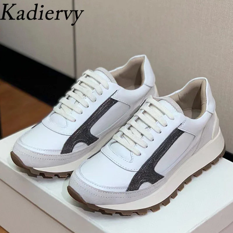 Luxury Sneakers For Women Round Toe Lace Up String Bead Cow Suede Patchwork Flat Running Shoes Comfort Sports Shoes Woman
Luxury Sneakers For Women Round Toe Lace Up String Bead Cow Suede Patchwork Flat Running Shoes Comfort Sports Shoes Woman