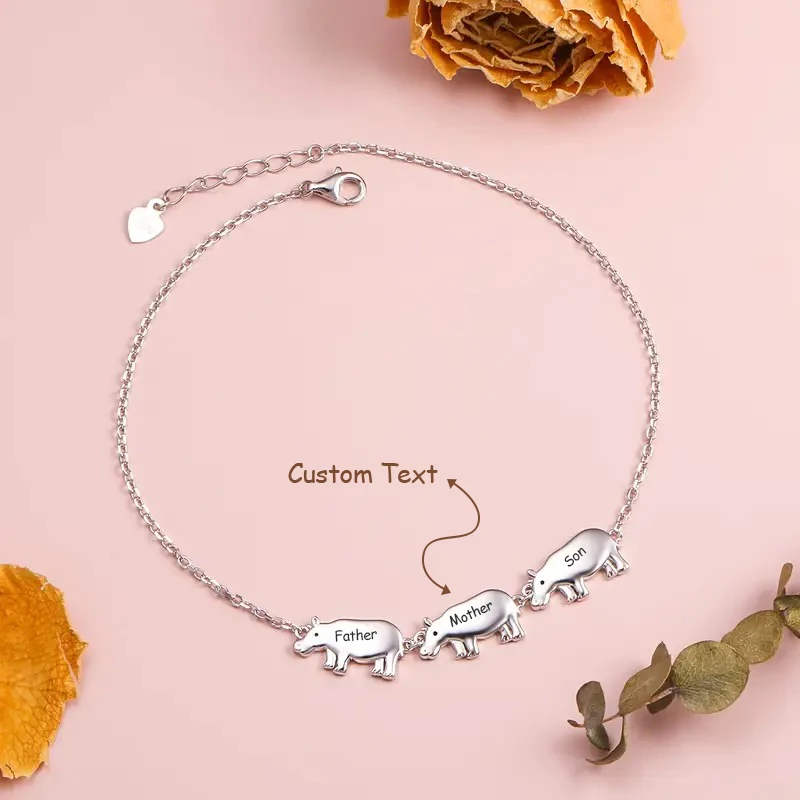 Three Hippo Foot Chains with Custom Name Text Cut Bracelet Anklets for Family Best Friends Gift Bijoux Acier Inoxidable Femme
Three Hippo Foot Chains with Custom Name Text Cut Bracelet Anklets for Family Best Friends Gift Bijoux Acier Inoxidable Femme