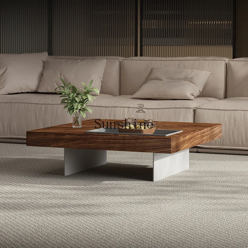 Italian minimalist living room household square light luxury small apartment walnut color tea table
Italian minimalist living room household square light luxury small apartment walnut color tea table