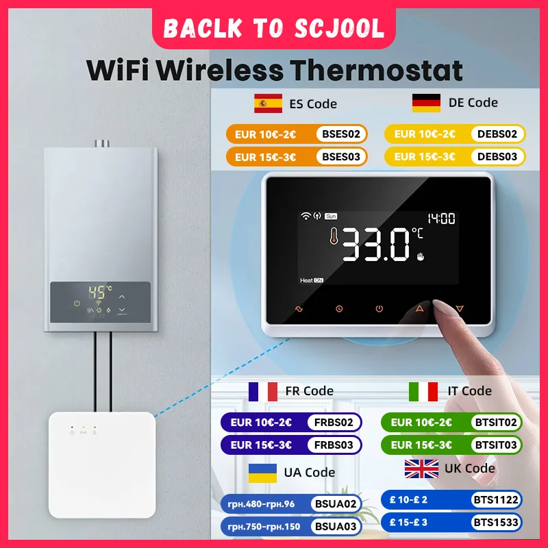 Tuya умный дом Wi-Fi беспроводной термостат для газового котла Wi-Fi термостат для котла цифровой регулятор температуры Alexa Google Home 
Tuya умный дом Wi-Fi беспроводной термостат для газового котла Wi-Fi термостат для котла цифровой регулятор температуры Alexa Google Home