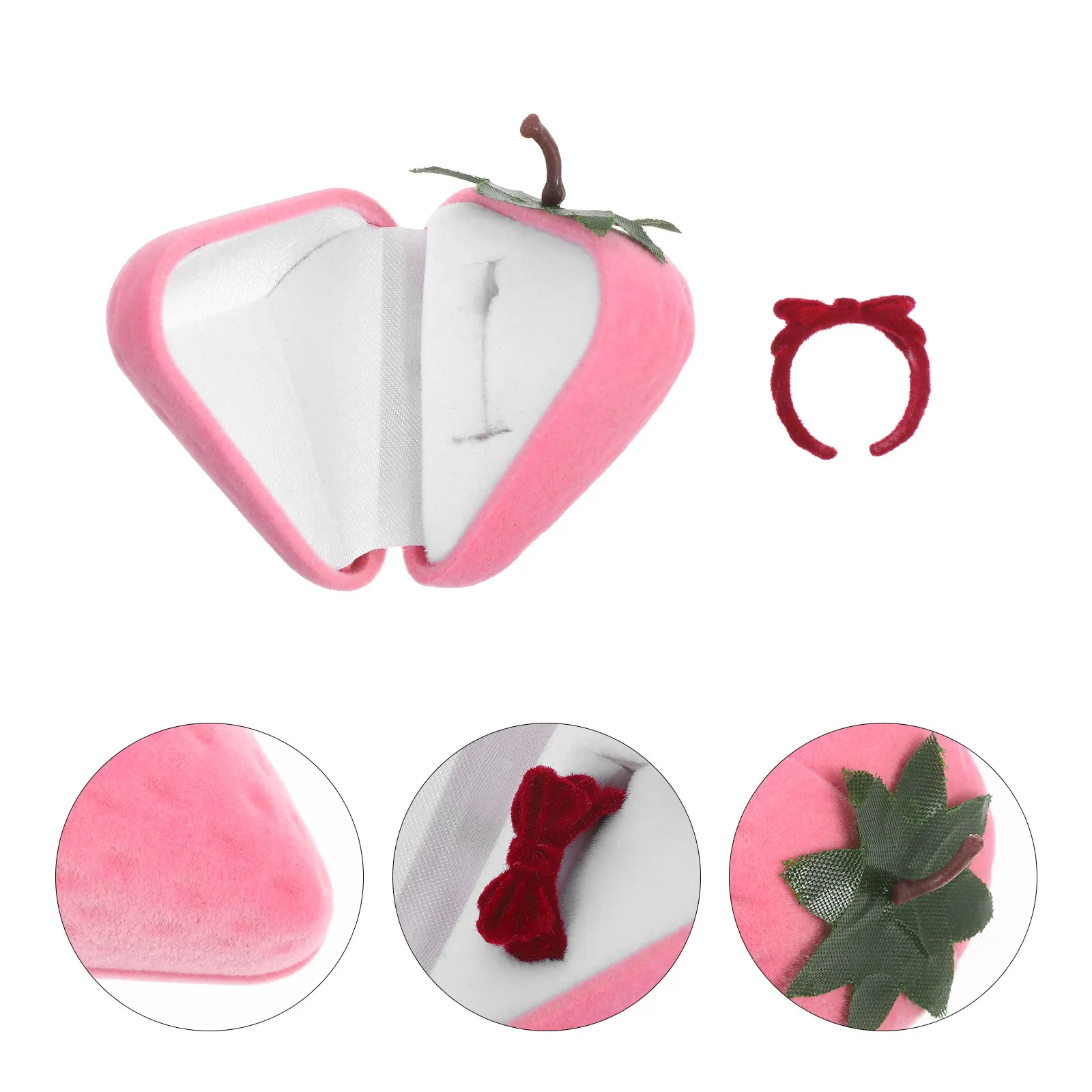 Cute Strawberry Jewelry Organizer Flocking Lined Ring Earring Storage Hinged Trinket Box Kids Gift Wedding Ring Holder Fruit
Cute Strawberry Jewelry Organizer Flocking Lined Ring Earring Storage Hinged Trinket Box Kids Gift Wedding Ring Holder Fruit
