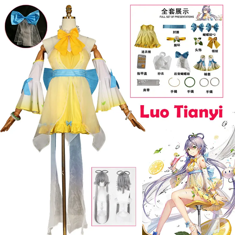 Anime Luo Tianyi Cosplay Dress women Virtual Idol Bow Collar Dress Outfit Nail Party Role Play Nice Stitching Dress Convention
Anime Luo Tianyi Cosplay Dress women Virtual Idol Bow Collar Dress Outfit Nail Party Role Play Nice Stitching Dress Convention